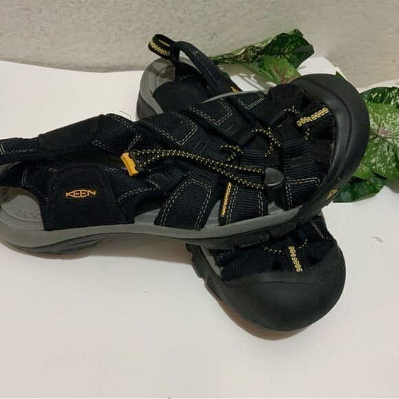 Keen Mens Hiking Sport Sandals Black Gray Adjustable Bungee Cord US 9/42 main image 8